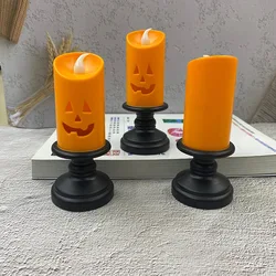 Halloween Candle Light LED Colorful Candlestick Table Top Decoration Pumpkin Party Happy Halloween Party Decor For Home 2021