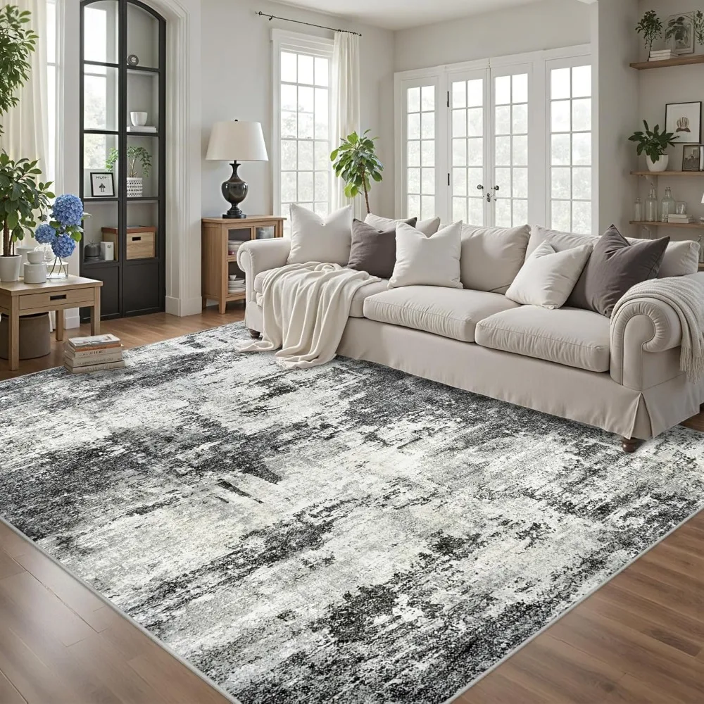 

8x10 Area Rugs for Living Room: Abstract Washable Rug with Anti-Slip Backing Non-Shedding Stain-Resistant Soft Modern Large Carp