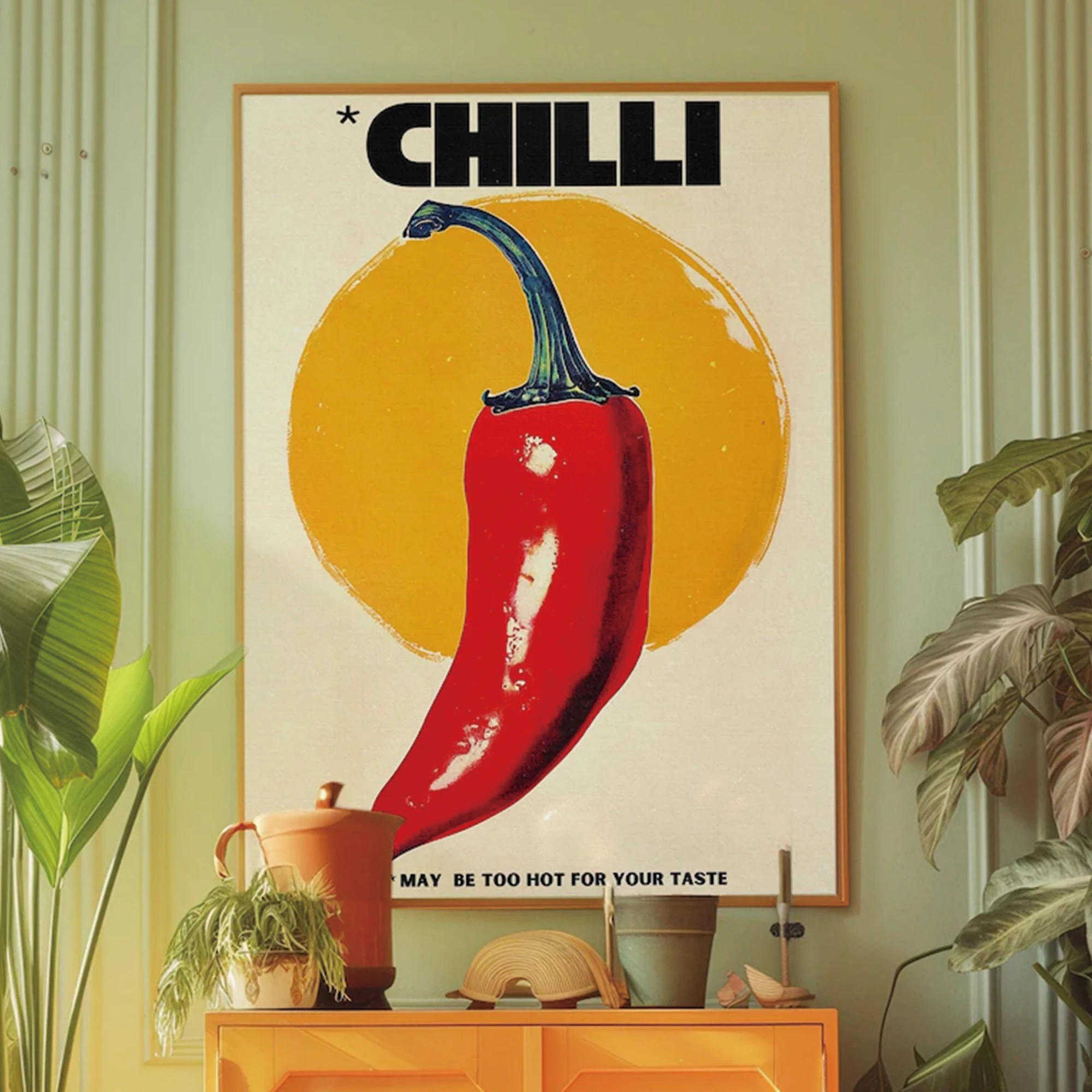 70s Retro Chilli Pepper Wall Art Print Canvas Painting Poster Picture For Living Room,Kitchen Dining Room Home Decor image 3