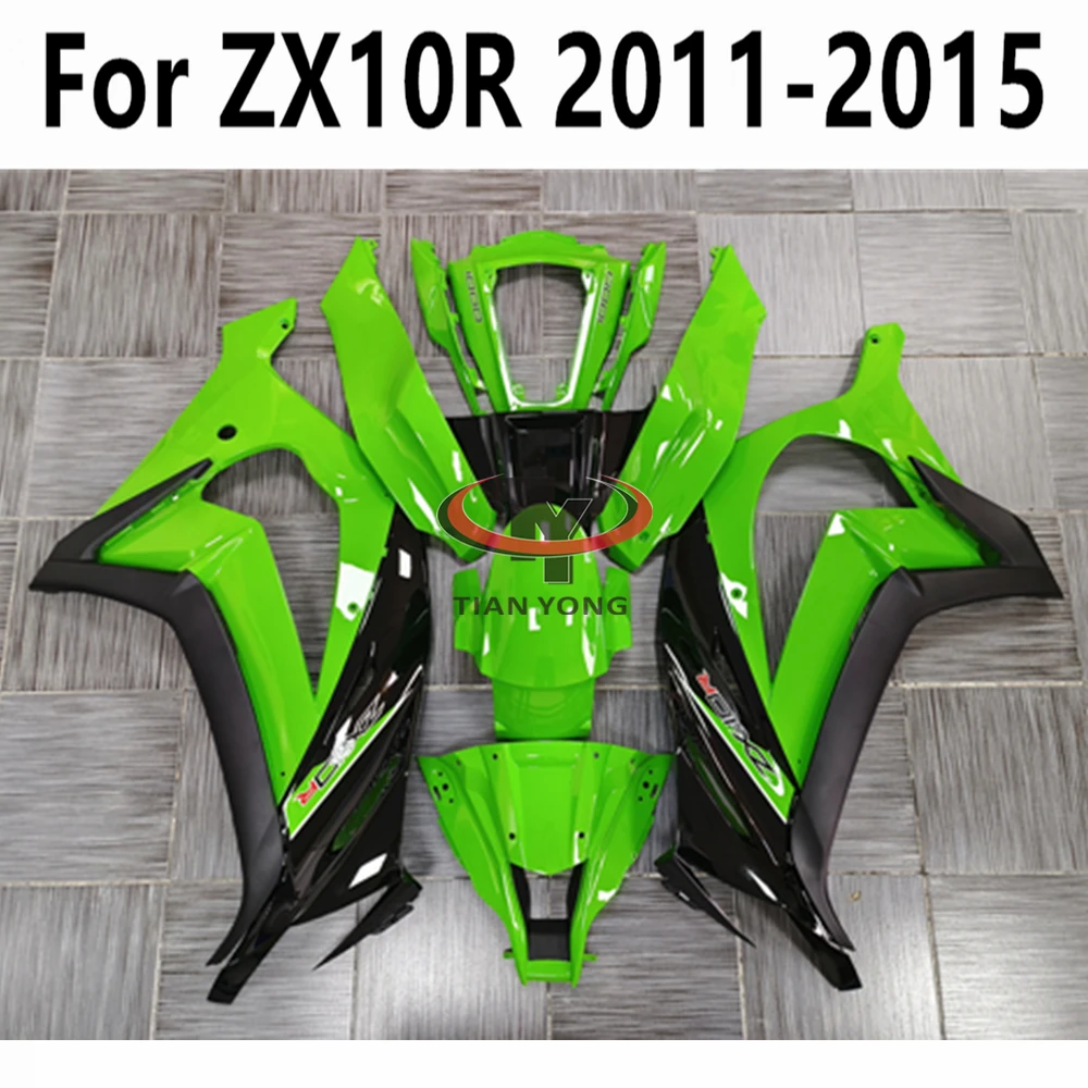 

Motorcycle Full Fairing Kit for Kawasaki ZX10R Cowling Fit ZX10 R ZX 10R 2011 2012 2013 2014 2015 Green black bright split print