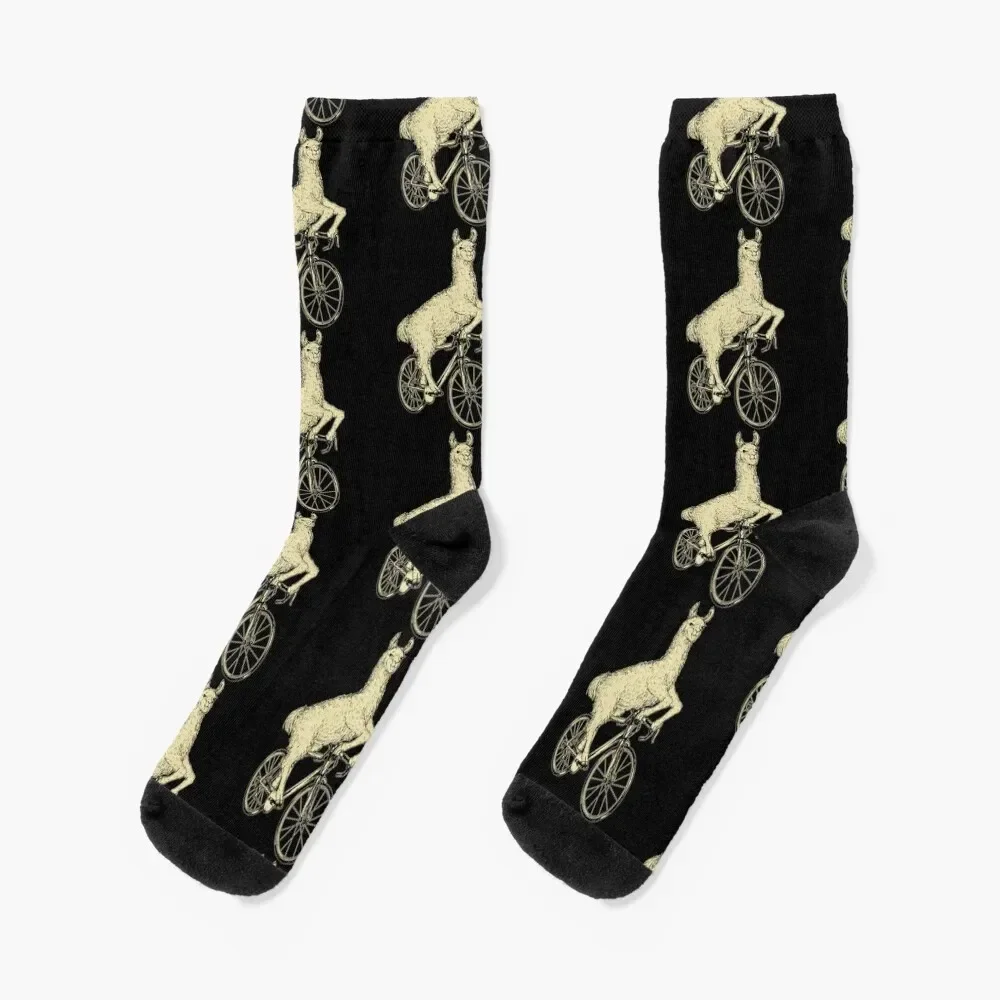 Cycling Llama Socks cute snow Stockings man Boy Socks Women's