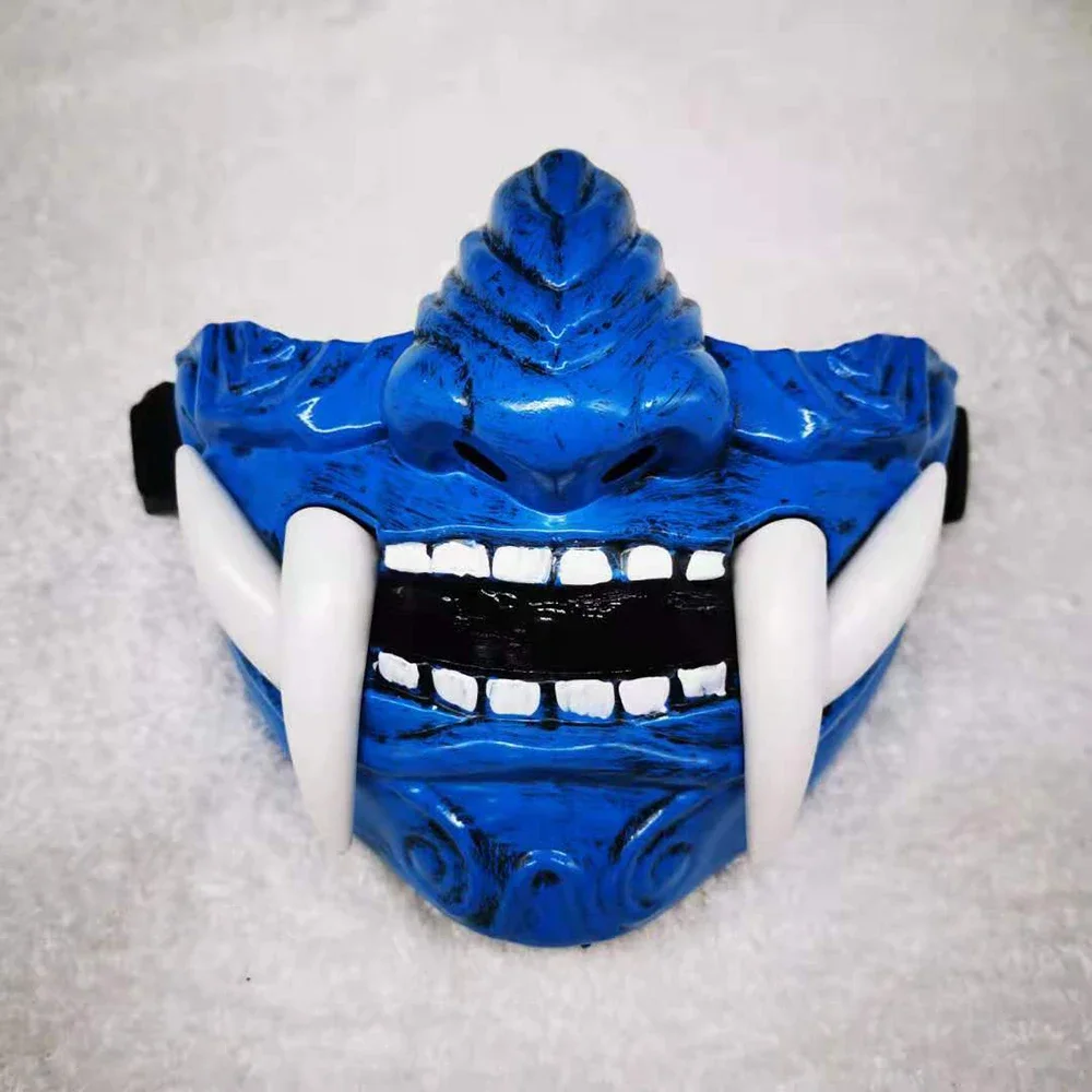 Máscara de demonio de Samurai Oni japonés, Cosplay de Horror, Prajna Hannya, máscaras de plástico gruesas, accesorios de disfraces para fiesta de