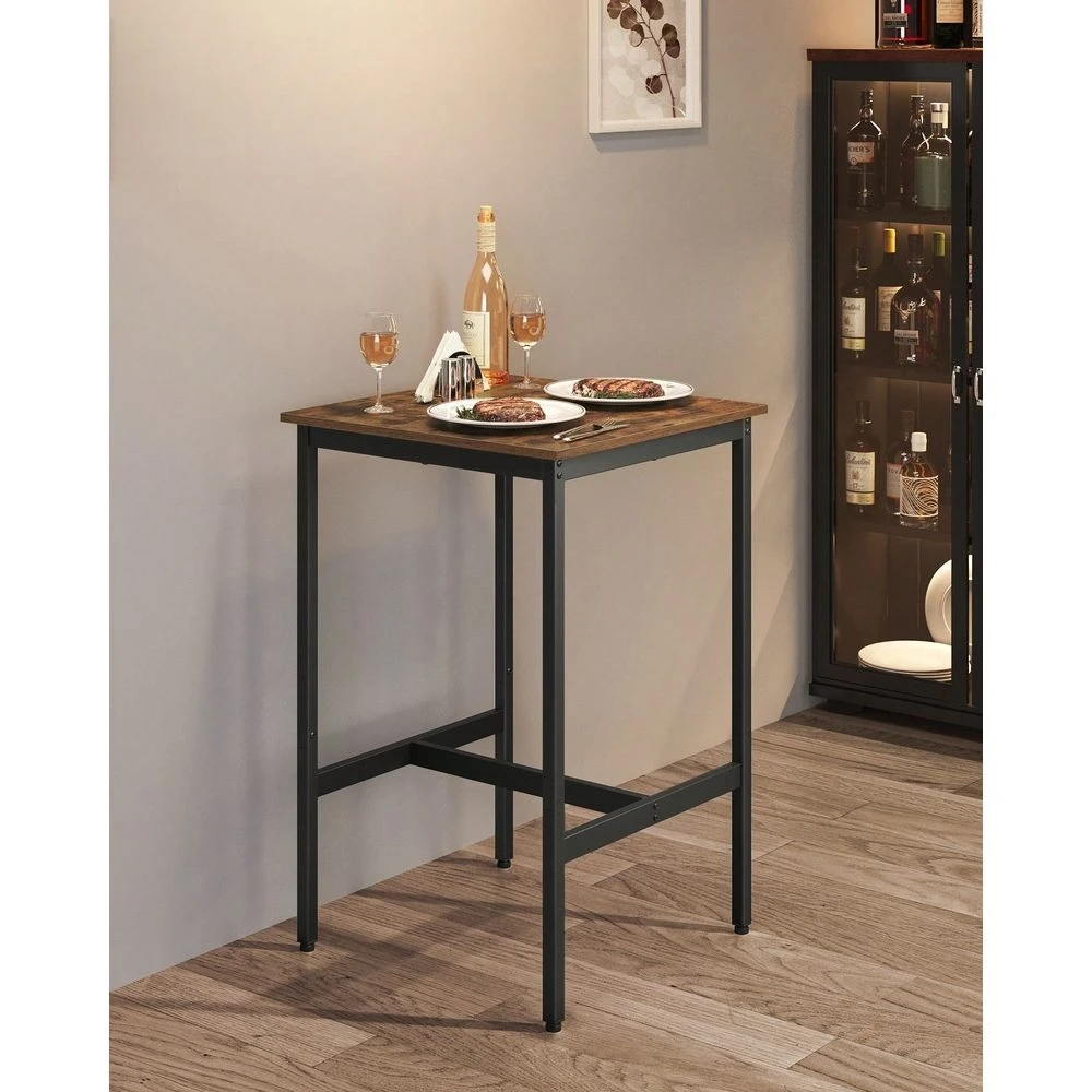 

Барный стол, небольшой обеденный стол для кухни, высокий стол для паба, высокий коктейльный стол для вечеринок в гостиной, прочная металлическая рама, 23.