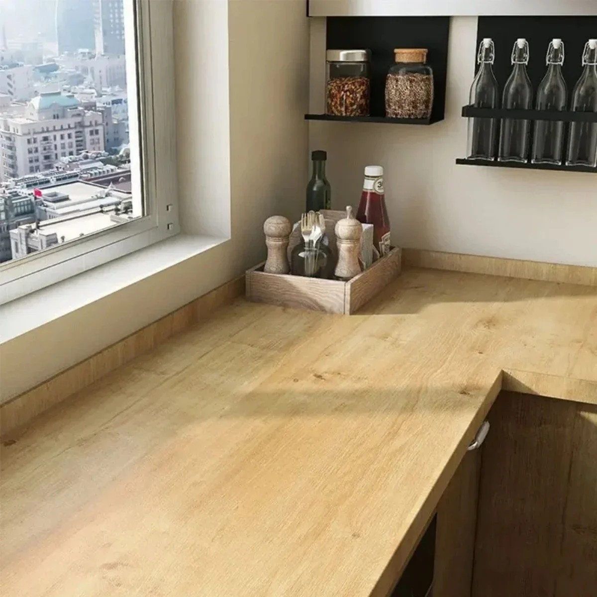 Selbstklebende Tapete mit Holzmaserung, wasserfest, PVC, zum Abziehen und Aufkleben, Wandaufkleber, Möbel, Schrank, Tisch, Tür, Renovierung, Heimdekoration – Detail 2
