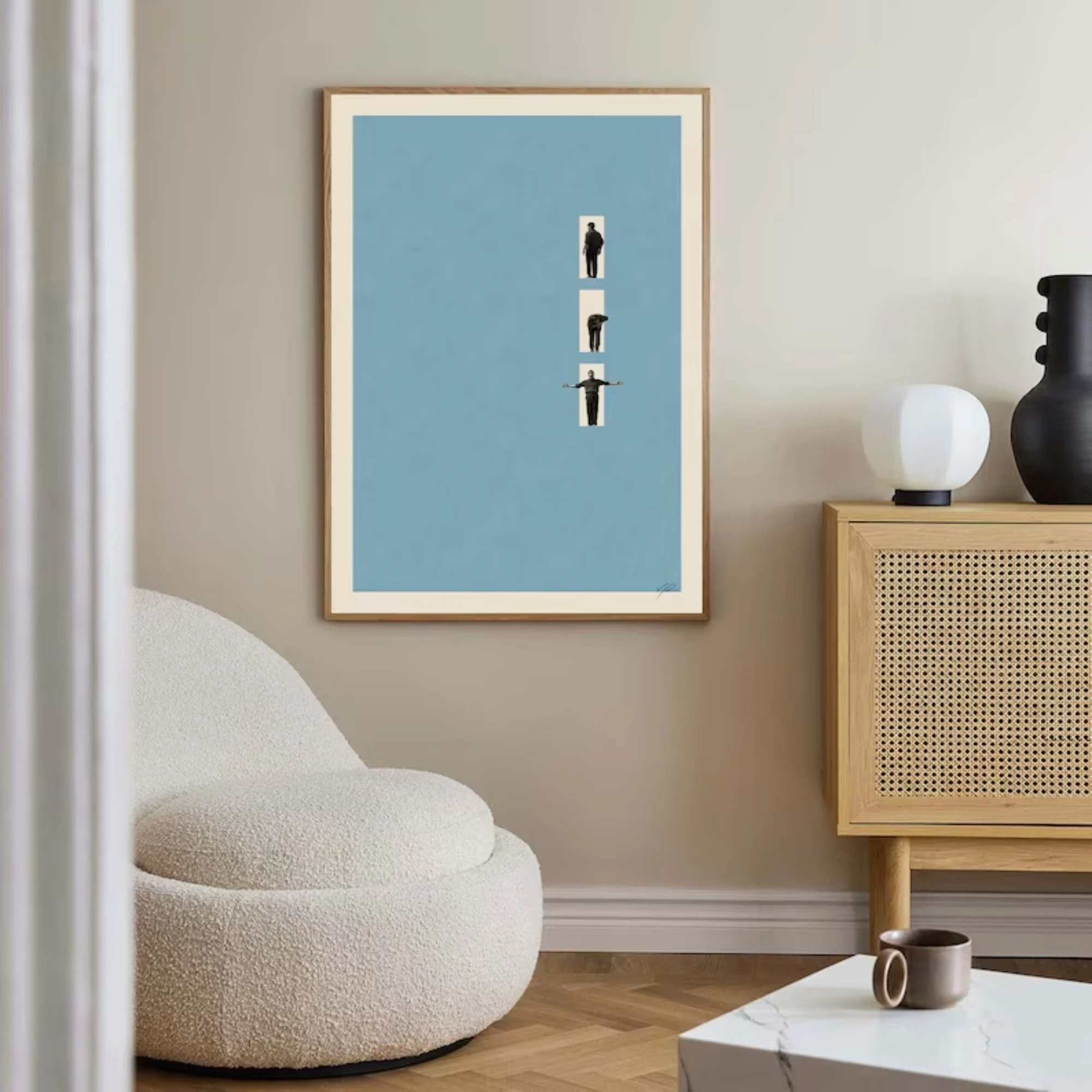Truman Show Inspired | Mid Century Modern Wall Art Print Canvas Painting Poster Picture For Living Room,Bedroom Home Decor