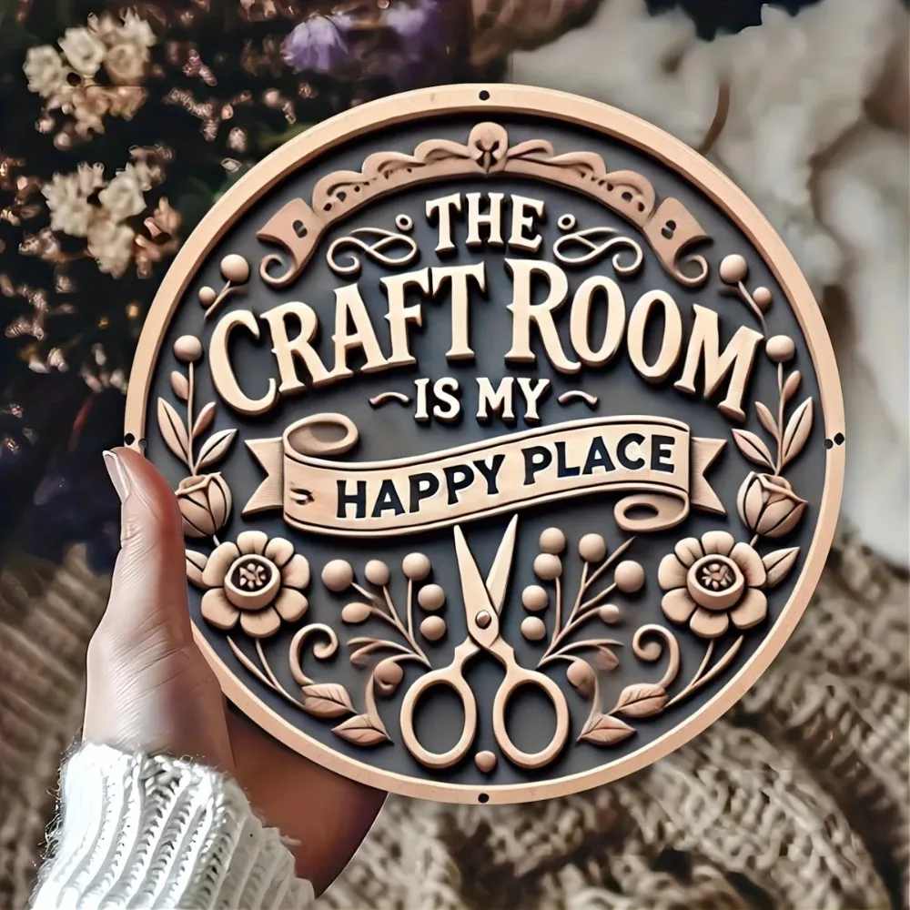 

CRAFTHAPPYWIT "Craft Happy Sign" | Decor for Bedrooms, Kitchens, Crafters & Wit Gifts