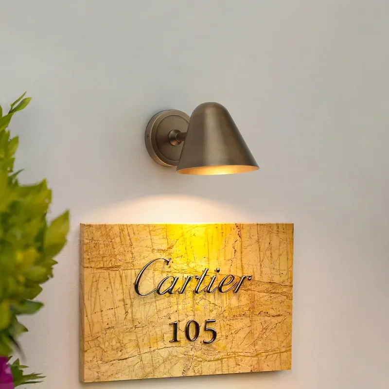 Vintage American Style Solid Copper Wall Lamp for Hotel Staircase Corridor Entrance Retro Nostalgic Villa Bedside Lighting
