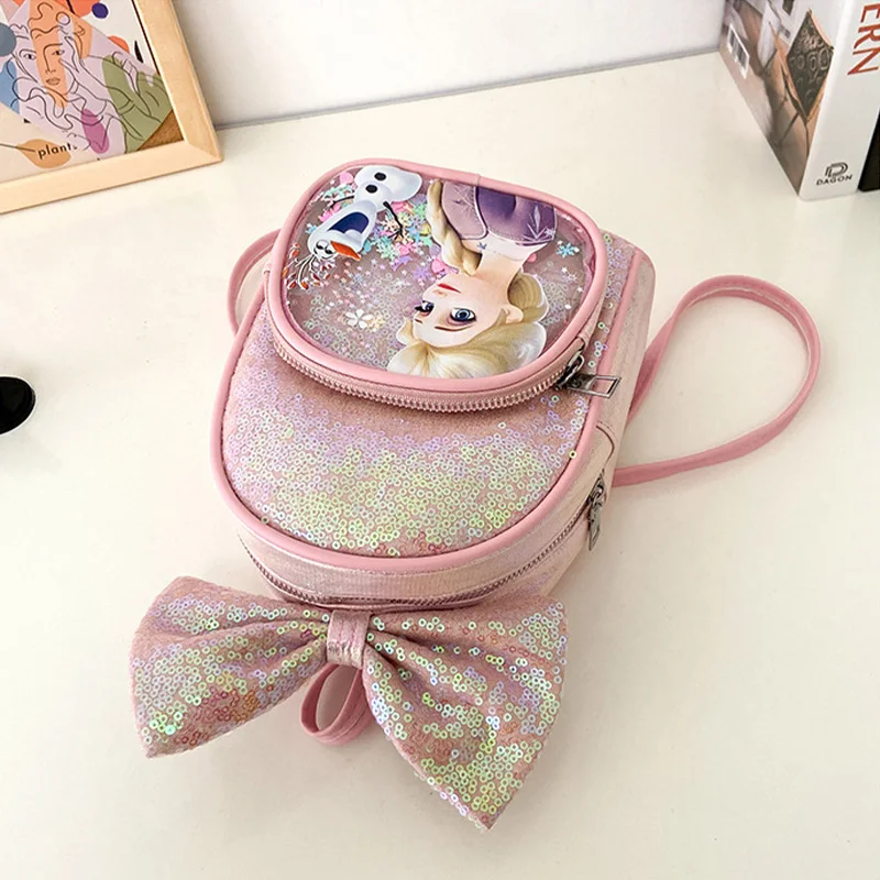 Disney Frozen Elsa Olaf Mini plecak kreskówka słodkie torby z cekinami moda Trend tornister przedszkole zabawki Kawaii prezenty