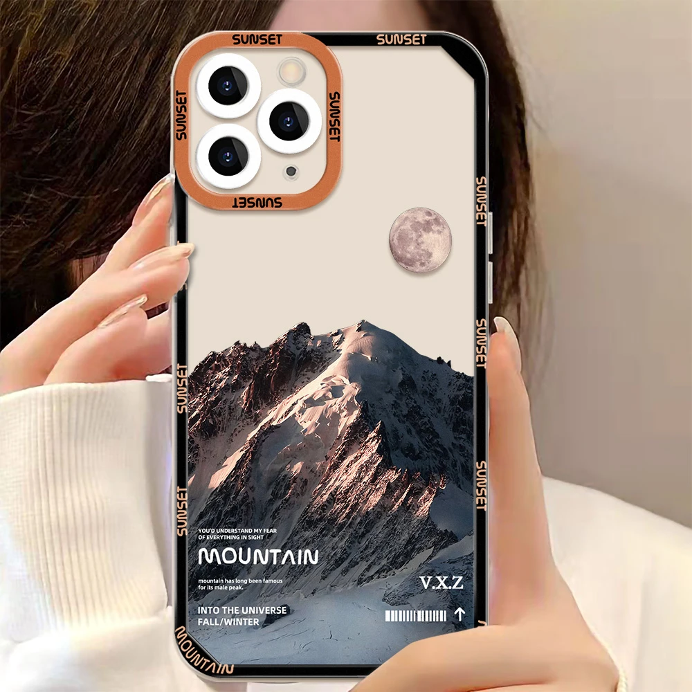 Soft TPU Phone Case For Samsung S24 Ultra A55 A54 5G Funda A52S A53 A33 A35 A34 A71 A73 A05S A03 A72 S23 S22 S21 Mountains Cover