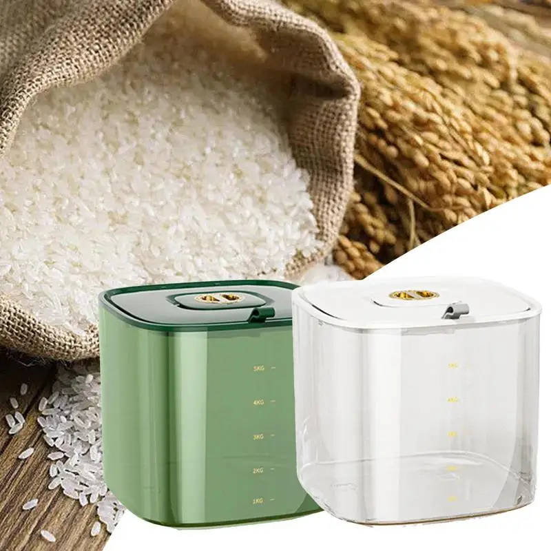 

Rice Container Rice Bin Dispenser Reusable Airtight Cereal Dispenser and Dry Food Storage Tank for Countertop Pantry and Kitchen