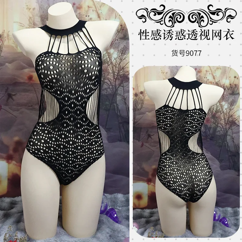 

New Style Lingerie, European and American Export Mesh Camisole, One-Piece 3D Style Hollow Mesh Stockings, Large Size Sexy Set