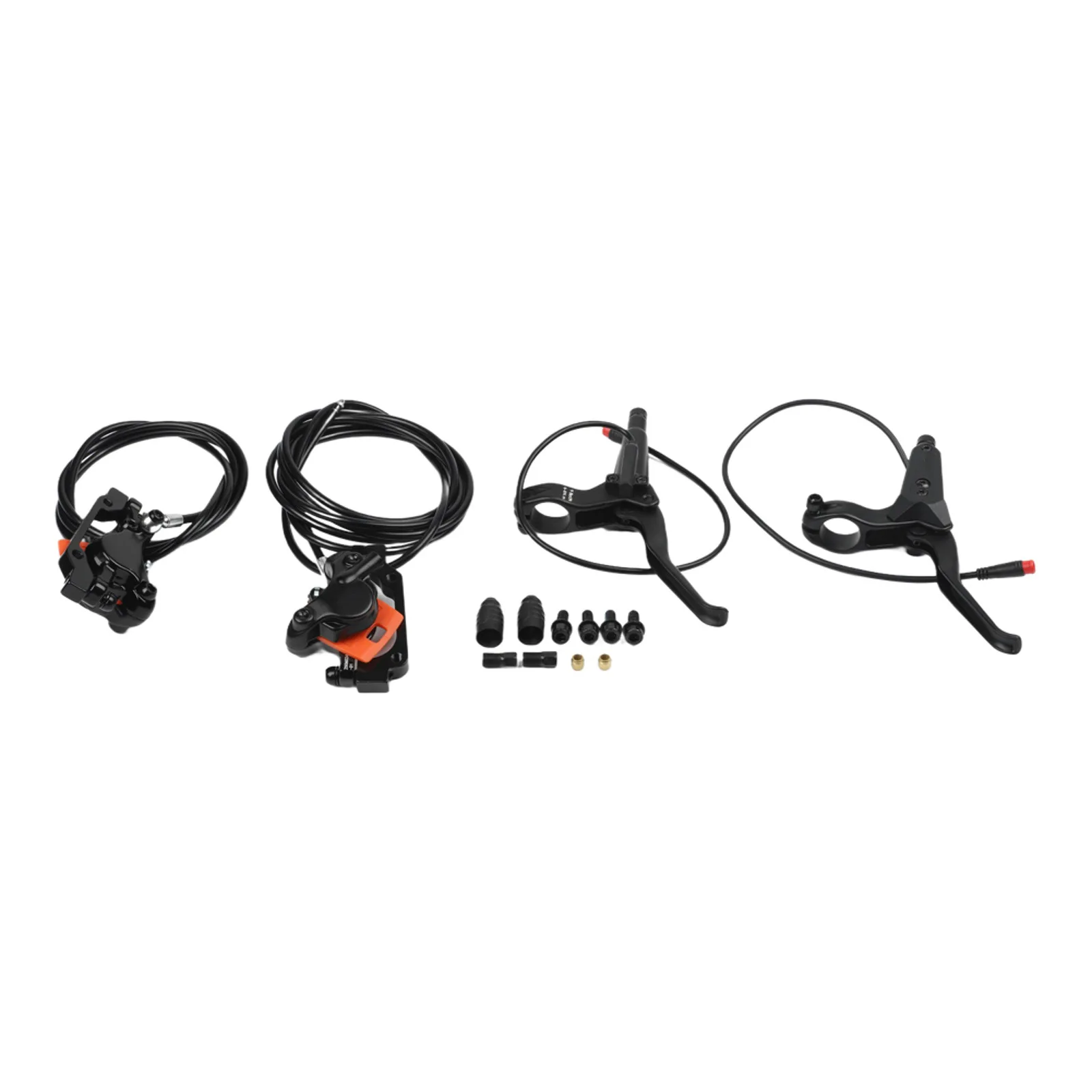 Hydraulic disc brake assembly with integrated brake sensor for NUTT electric bicycles optimized for smooth and effective braking