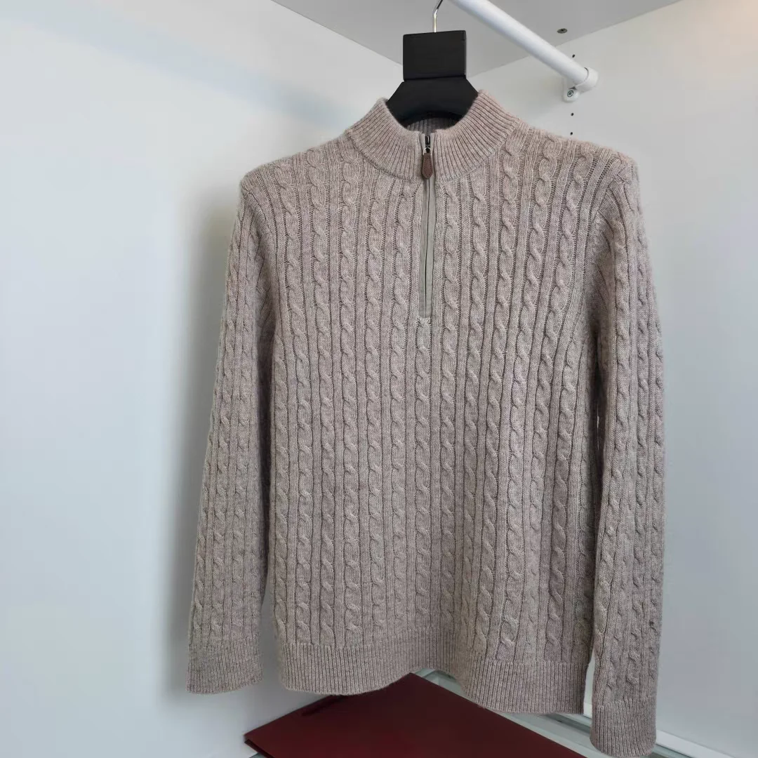 

Мужской вязаный свитер на молнии с высоким воротником, повседневный зимний модный мужской длинный кардиган свера для среднего возраста и ли