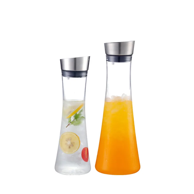 Acryl Koude Waterkoker met Roestvrij Staal Deksel, Plastic Koud Waterkoker, Bloem Thee Juice Kettle, Temperatuurbestendig