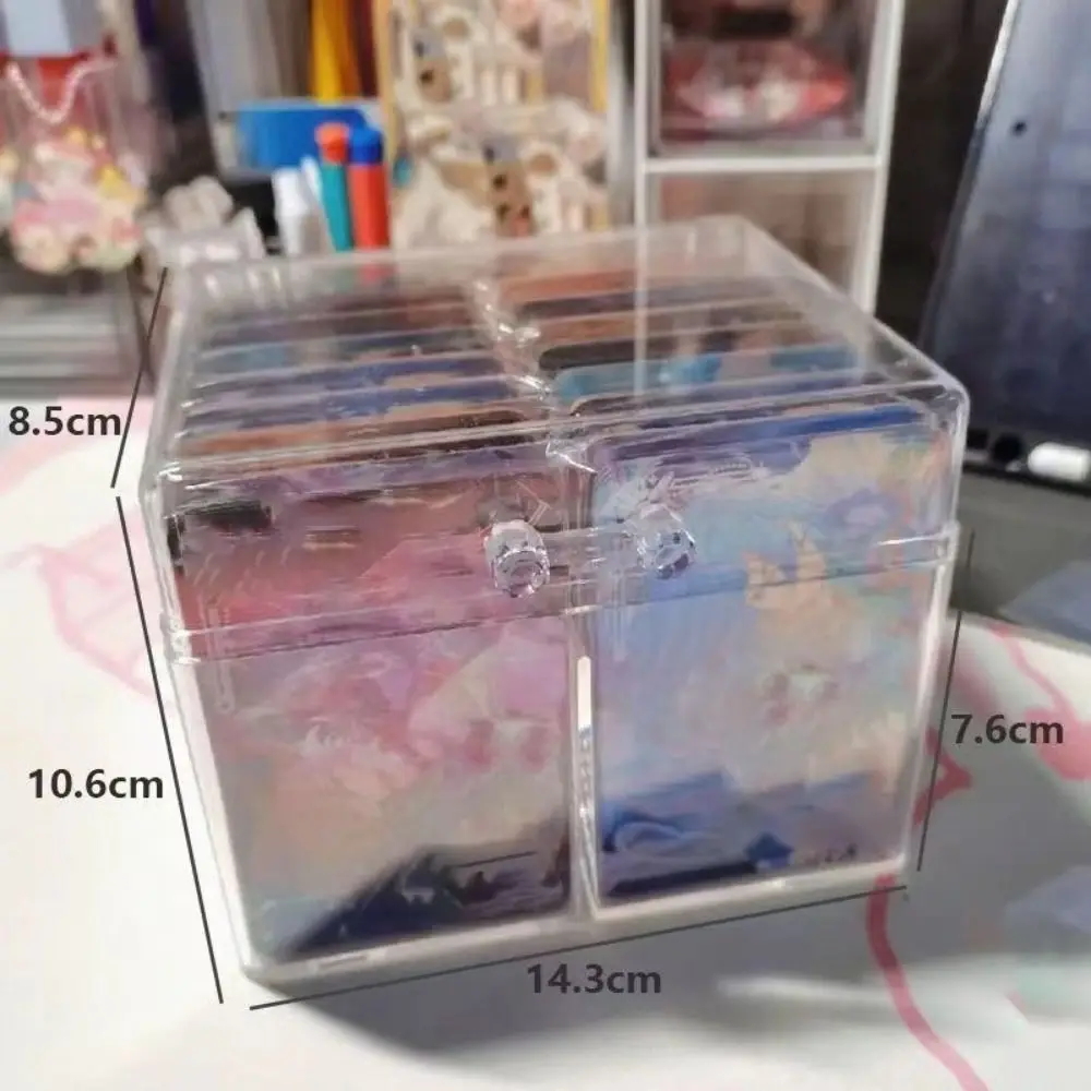 Kawaii Hot trasparente Kpop Photocard Storage Box Photo Card Collection Organizer Box School Stationery