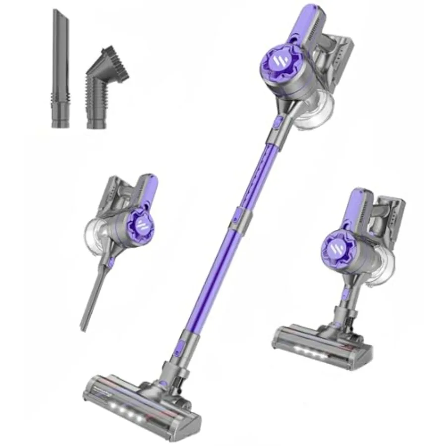 Cordless Vacuum Cleaner for hardwood floor, carpet, pet hair, stairs, car: lightweight stick vacuum with rechargeable battery,
