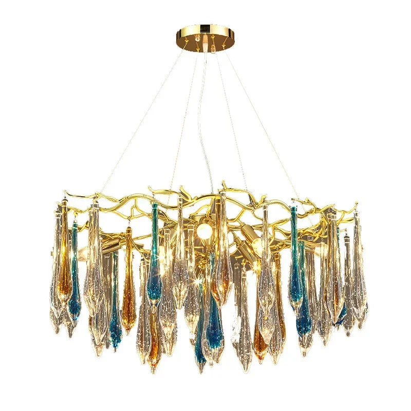 Postmodern Luxury Crystal Living Room Chandelier Nordic Italian-style Restaurant Colorful Personalized Creative Art Lamp