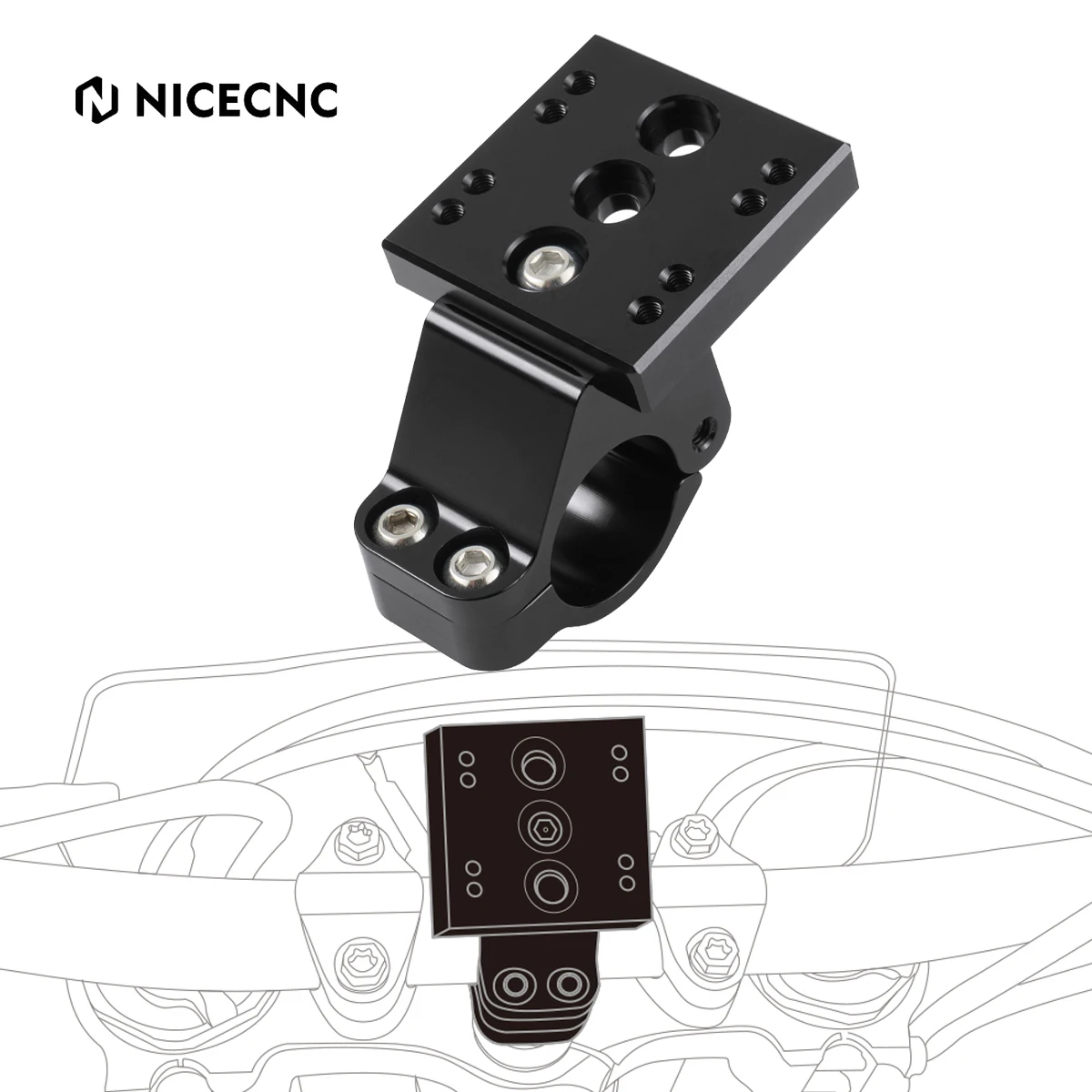 

For GasGas EC 300 2021-2023 EC 250 MC 125 MC250F EX 250 300 EXF 350 450 1-1/8" Adjustable GPS Mount Bracket For KTM EXC 300