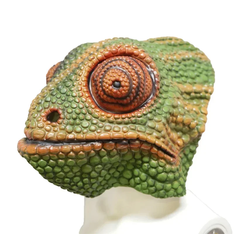 New Arrival Funny Chameleon Full Face Reptile Cosplay Headgear Latex Animal Mask Purim Halloween Carnival Party Props MN3