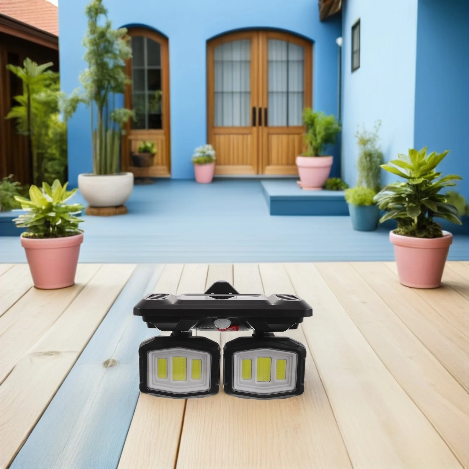 

108 LED Solar Powered Motion Sensor Three Head Wall Light Outdoor Garden Courtyard Security Solar Induction Lamp
