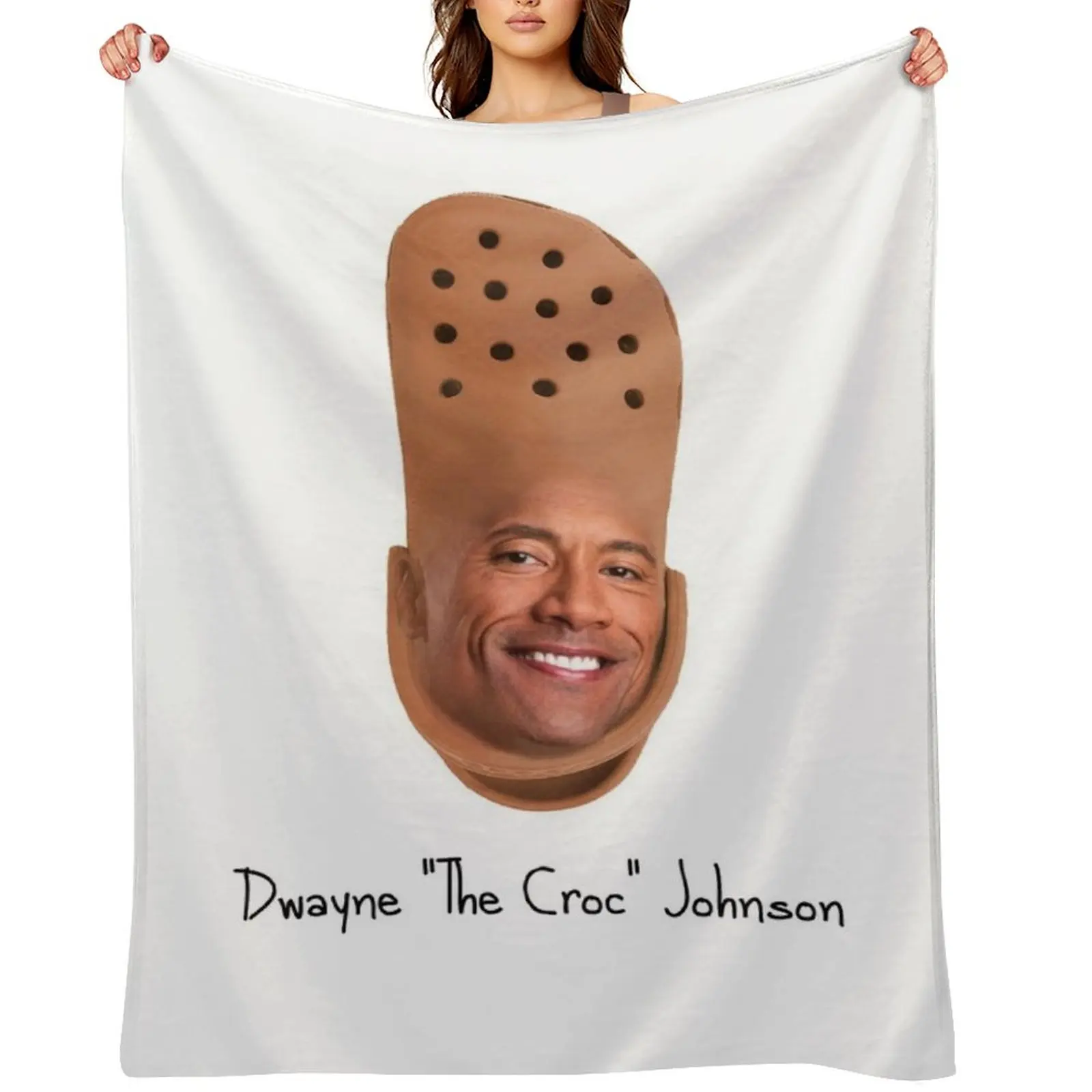

Dwayne The Croc Johnson Throw Blanket Soft blankets ands funny gift Beach Blankets