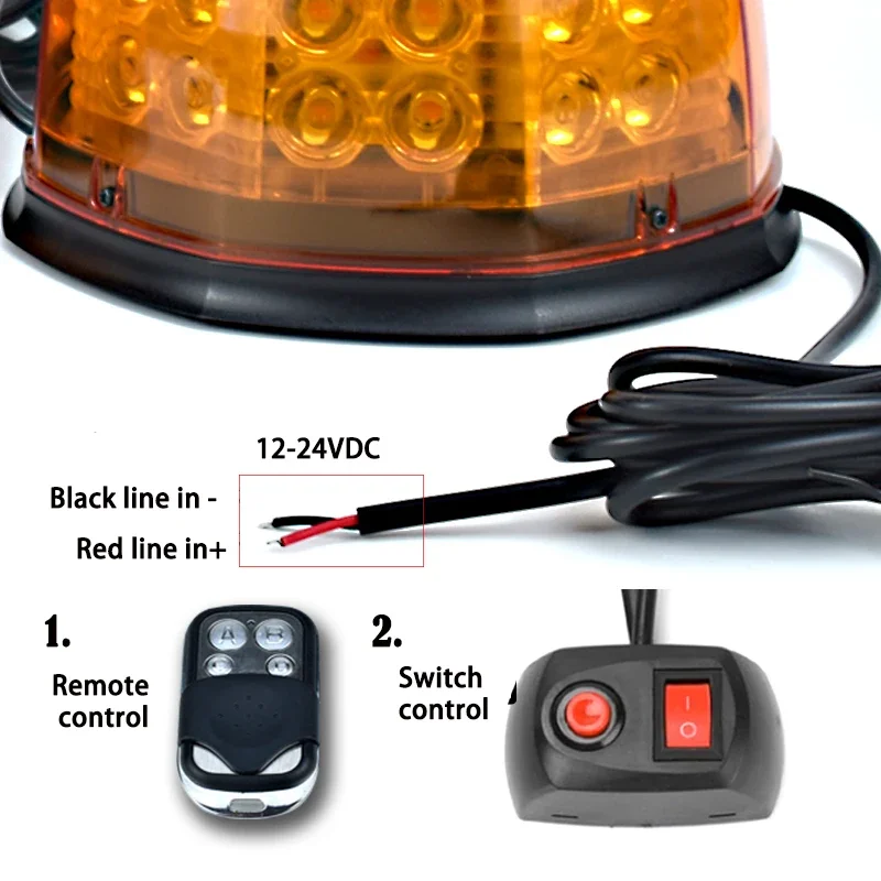 2 IN 1 Bus TRUCKS Trailer forklift Magnet 32LED  Beacon Flashing Strobe Warning roof light Emergency  Strobe Light 12-24V