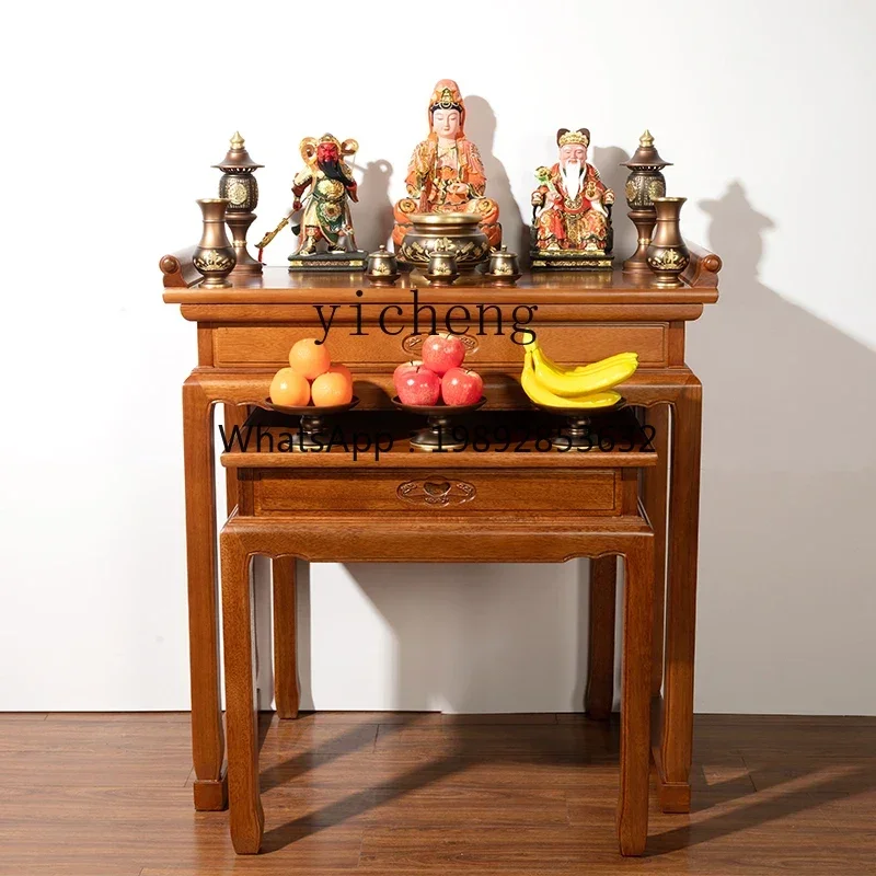 Golden silk sandalwood table for incense case household shrine living room Buddha table for table