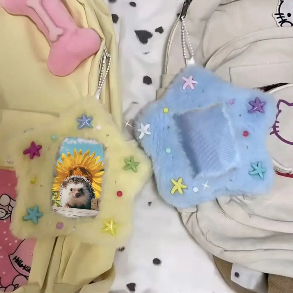

Cute Plush Photocard Case Cartoon Student Card Holder Fox Photocard Case Idol Photos Protective Cover Bag Keychain