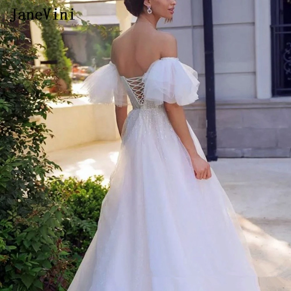 JaneVini Elegante Kurze Braut Abnehmbaren Ärmeln für Hochzeit Kleid Seperatel Arm Ärmeln Tüll Puffy Ärmeln Shrugs Zubehör