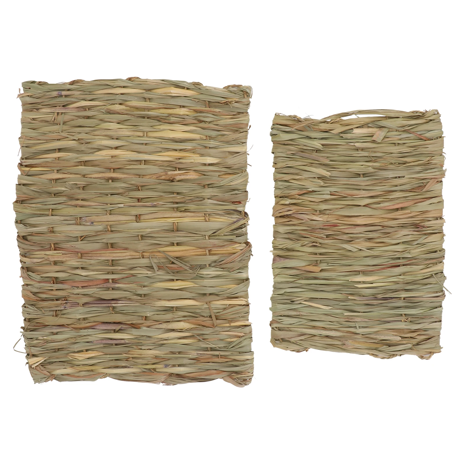 

2 Pcs Straw Mats 28x20 36x28 Hand Woven Rabbit Nest Rabbit Straw Mats Soft Bedding Chew Toy Durable Molar Pads Pet Supplies