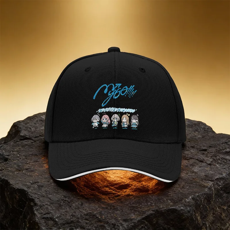 Cartoon Five-Member Group Illustration Hat, Unisex Printed Baseball Cap, Sandwich Brim Snapback Sports Cap, Suitable for Daily C