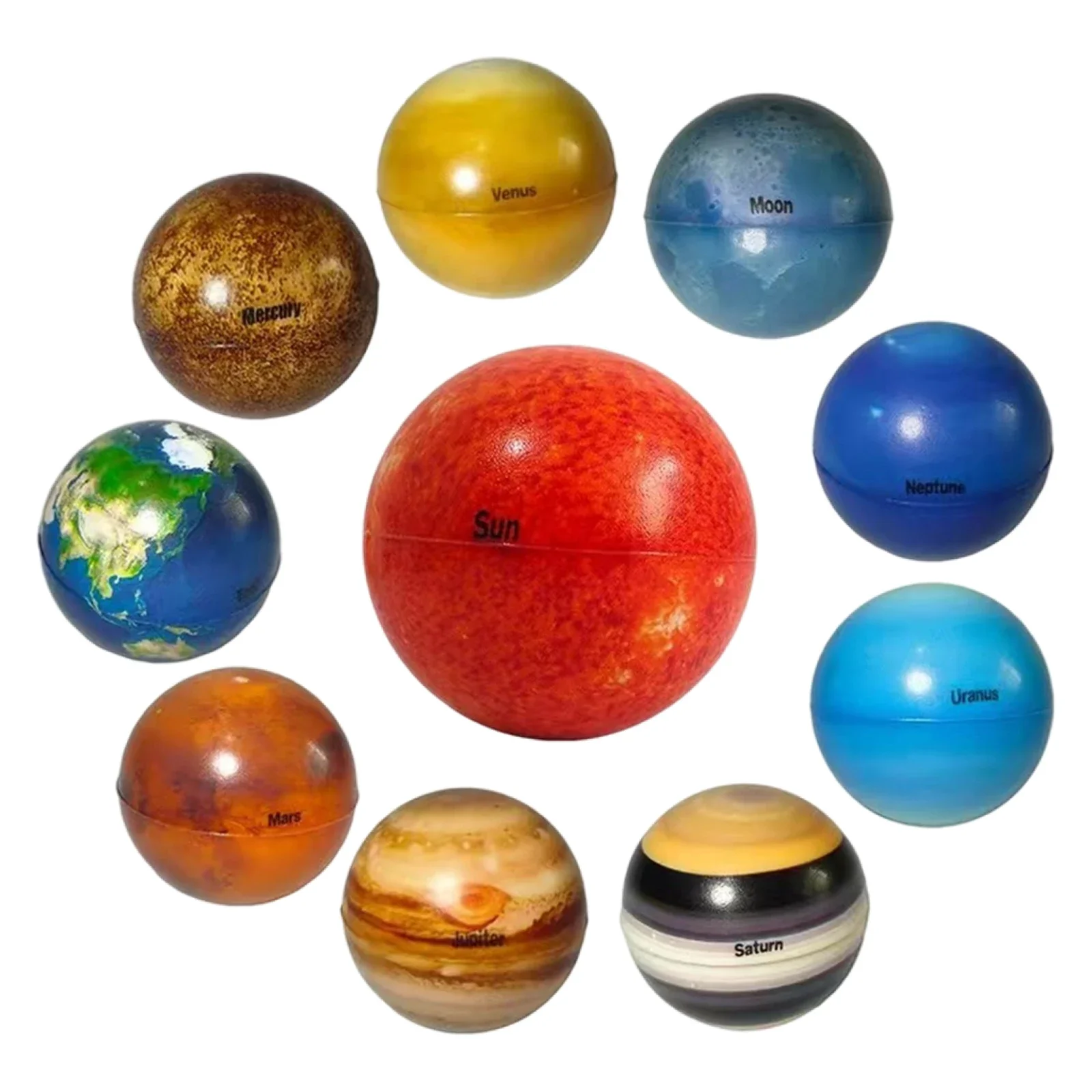 10x Solar System Planet Balls Solid Sponge Soft Ball Eight Planetary Balls Educational Model for Table Decor Kids Toys