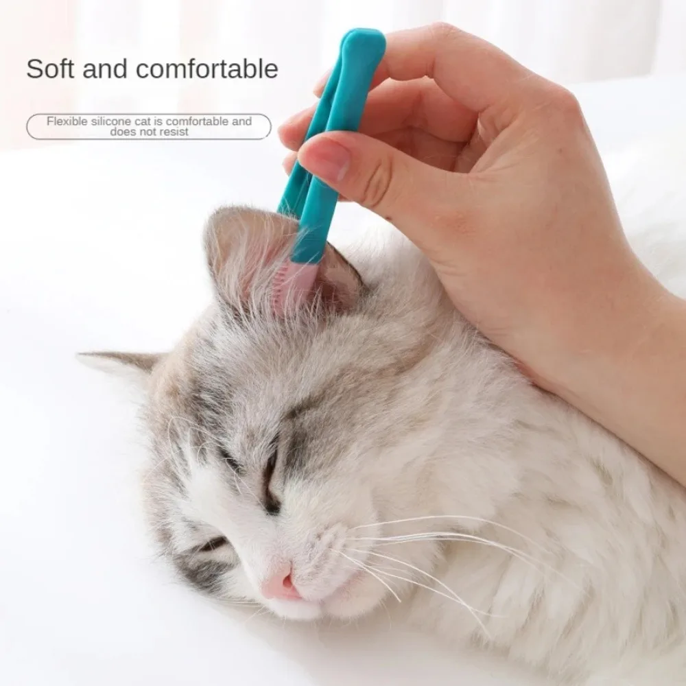 Silicone Kitten Eye Rub Handheld Cat Eye Wipe Rub Eyes Poo Brush Cleaning Reusable Buckle Design Pet Comb Tear Stain Soft Brush