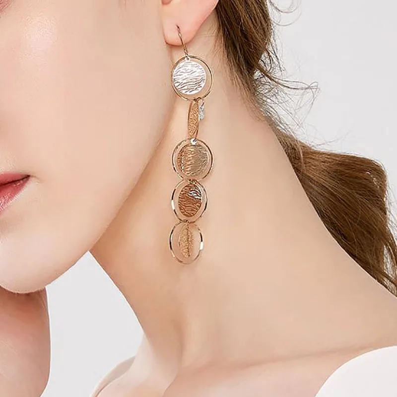 New String Circle Earrings For Women Superior Quality Hyperbole Grain Ear Hook 5 Style Hollow Out Party Fashion Jewelry E171