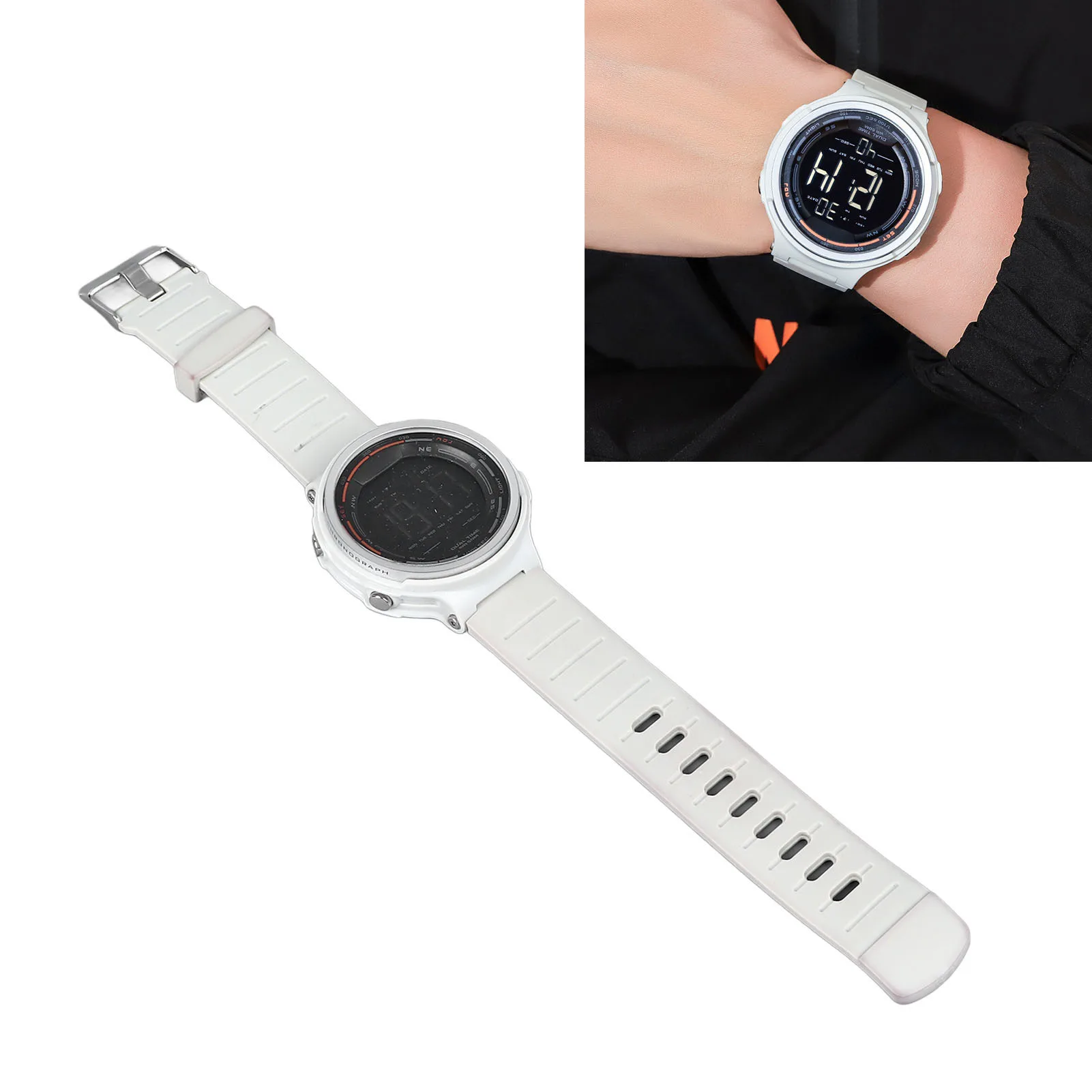 Sports Watch Digital Sports Watch Multifunctional Dual Time LED Luminous Countdown Timer Outdoor Water Proof Watch for Sports