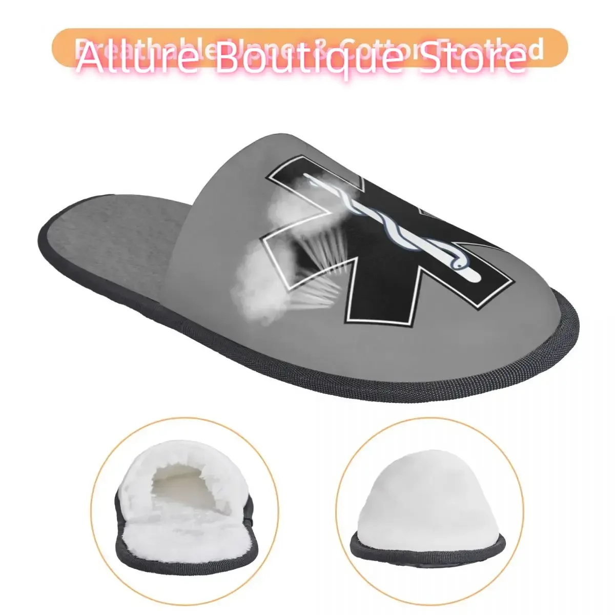 شباشب ناعمة من Of Life مع شباشب من الإسفنج الذكي للنساء من Emt أحذية منزلية للسبا برمز طبي في حالات الطوارئ