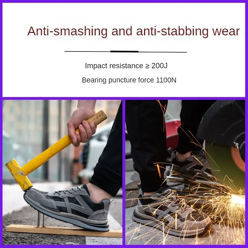 

DurableAnti Smashing And Anti Piercing Protective Steel Toe Safety Shoes One For Men