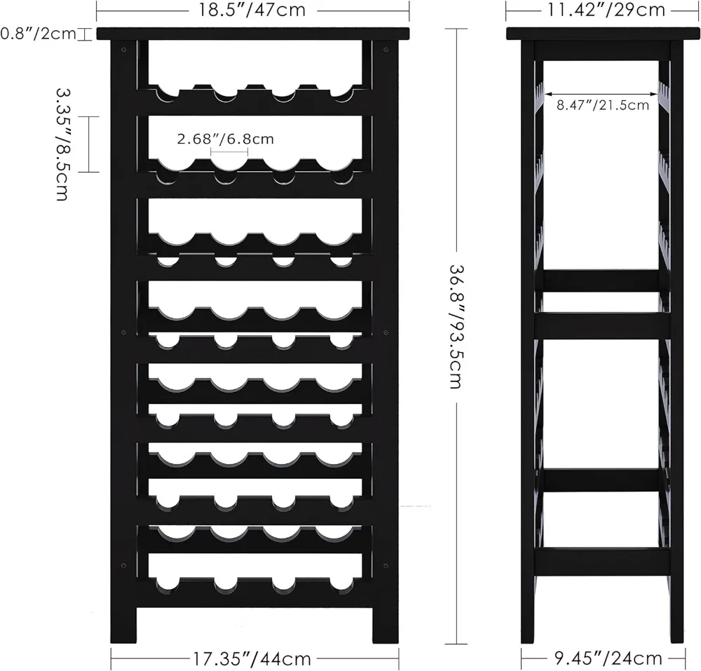 SMIBUY-Cremalheira de vinho de bambu com mesa, suporte de exibição, 28 garrafas, sem 7 camadas, prateleiras de armazenamento para cozinha