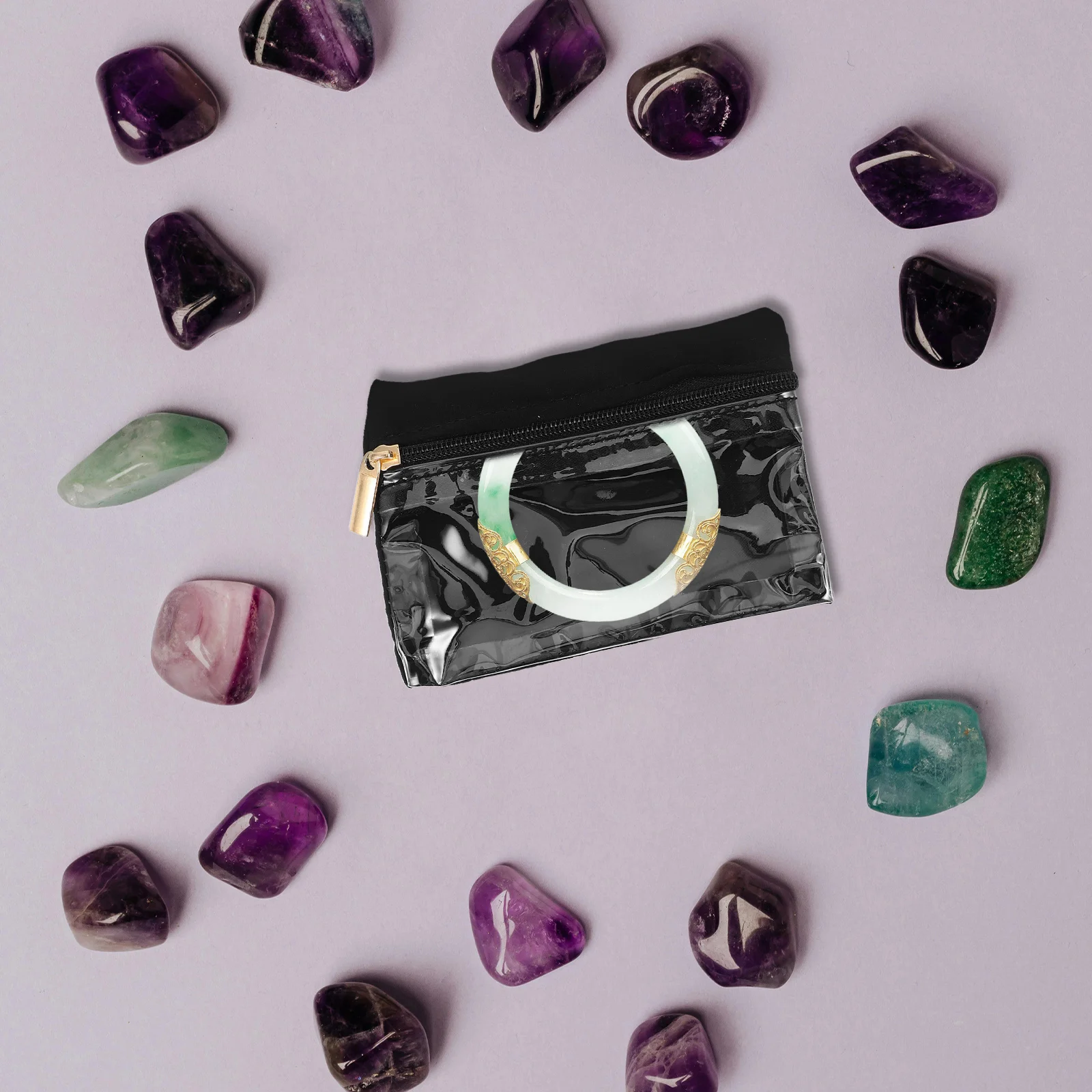 

6Pcs Compact Jewelry Travel Organizer Case Small Zipper Pouches for Necklaces Bracelets Watches Transparent Material Easy Access