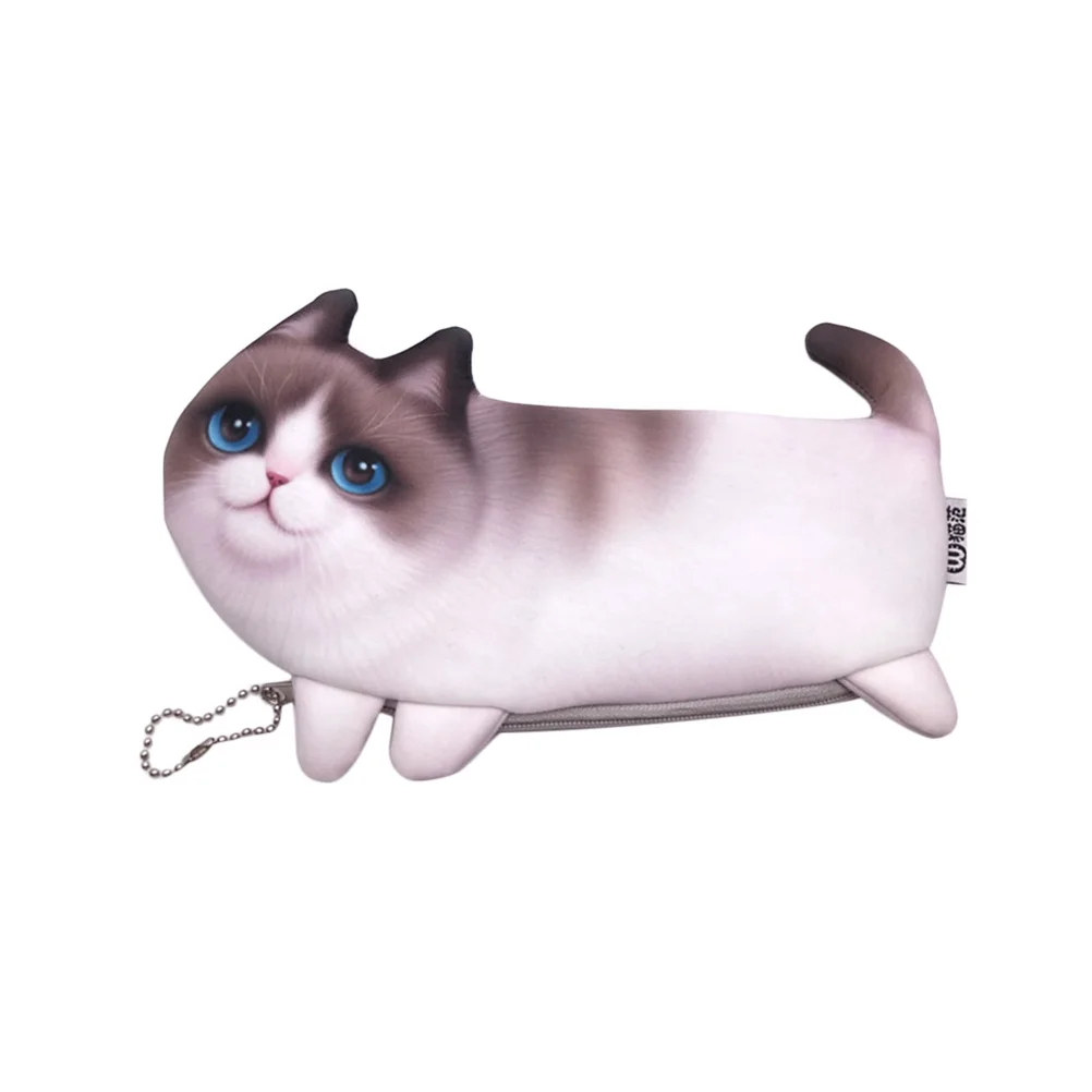 الكرتون القط نمط القلم حقيبة مقلمة صغيرة طالب تخزين منظم قرطاسية مقاوم للماء دائم ل