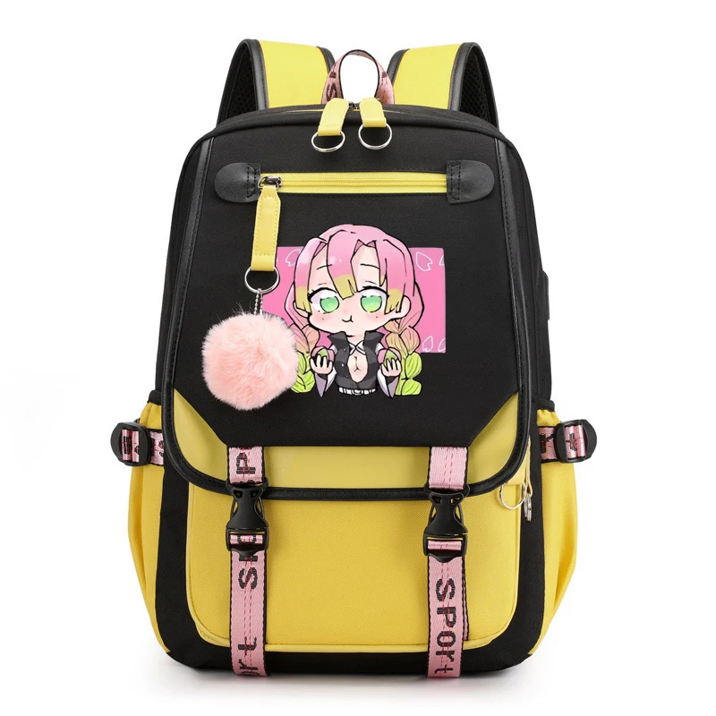 Hot Anime Kanroji Mitsuri Backpack Women Travel Bag Teenager Girl School Bags Fashion Backpack Laptop Bags Daily Bag