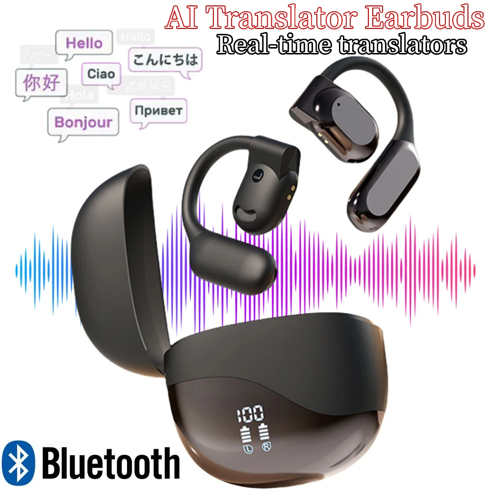 AI Translation Earbuds real time translators headphones Translation Bluetooth 144 Languages instant voice translator for Travel