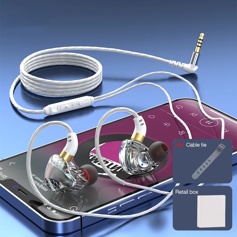 EARDECO Auriculares 3,5 mm kabelgebundene Kopfhörer, Bass, kabelgebundener Kopfhörer, Stereo-Sport-Kopfhörer-Headset mit Mikrofon, Kopfhörerkabel