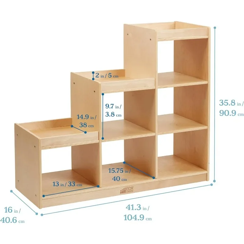 Armario de almacenamiento de cubos, muebles para niños, Natural