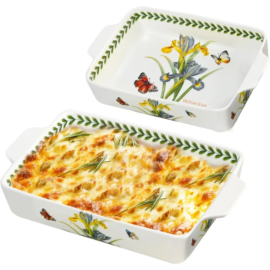 

Ceramic Casserole Dish for Oven Floral Baking Dishes for Oven Lasagna Pan Large Baking Dish with Handles Durable and Oven Safe