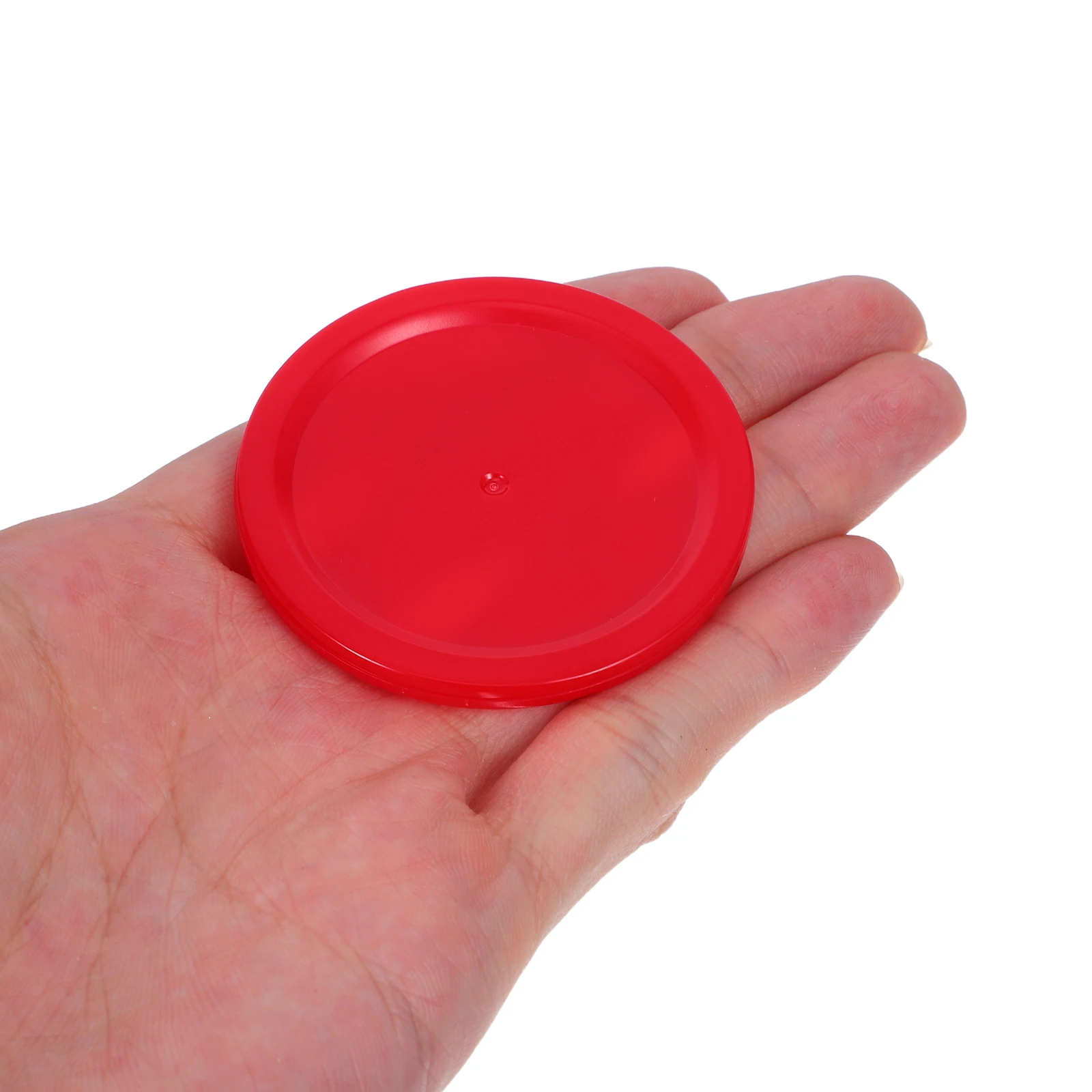 

4 Pucks Discs Accessories Replacement Parts Set for Air Hockey Table Game Red Color Ergonomical Design Hard Material