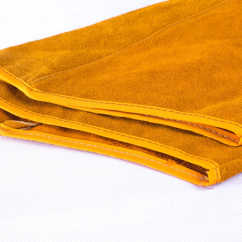 1 Pair Heat Resistant Welding Arm Sleeves Protection Cuff Safety For Workers Cowhide Leather Welded Sleeves Spark-proof