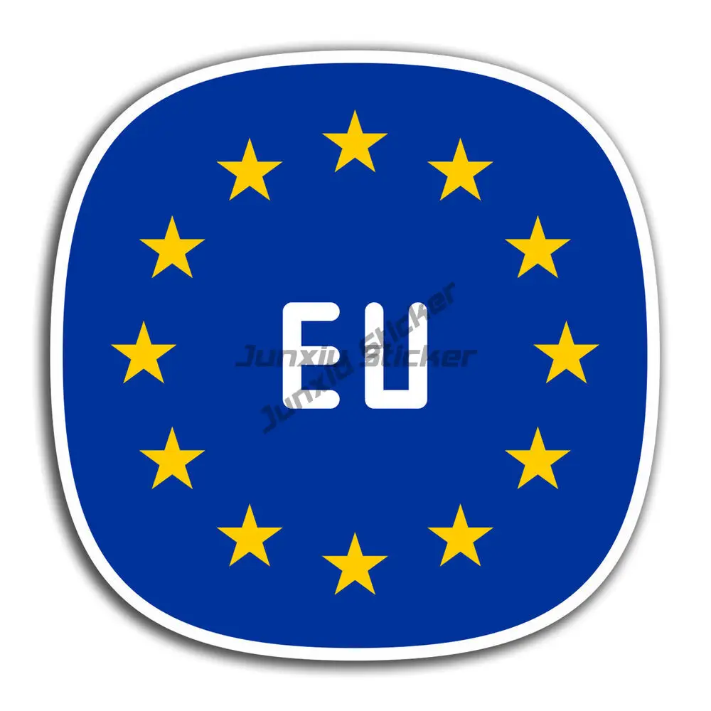 EU Europe Flag Map Vinyl Sticker Decal Car Laptop European Union Travel Sticker Laptop Luggage