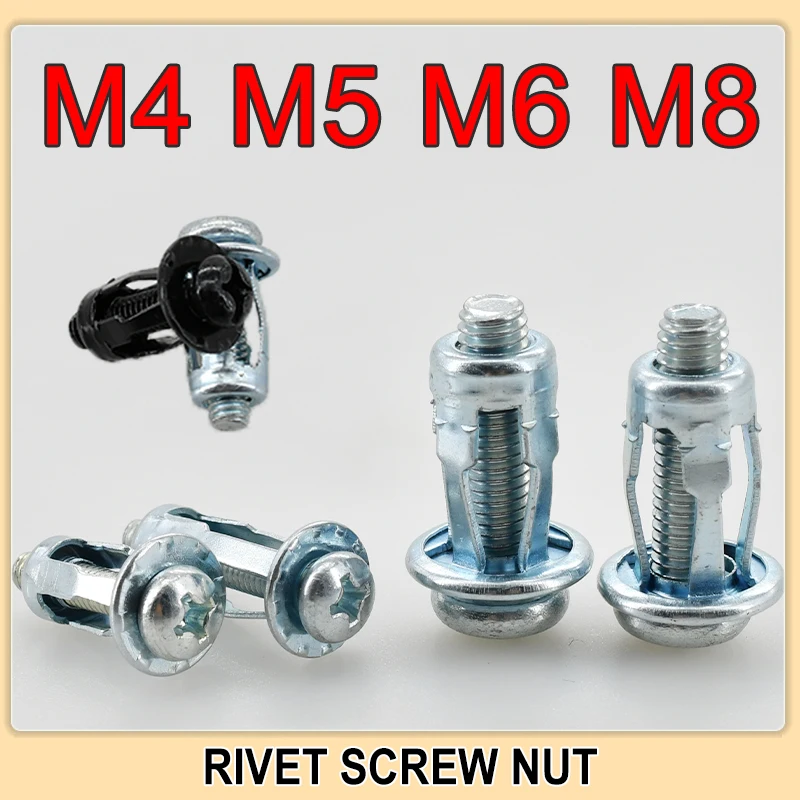 M4 M5 M6 M8 Expansion Clamp Petal Rivet Lock Jack Nut Bolt Hollow Wall Iron Rivet Riveter Fixed License Plate For Car Screw