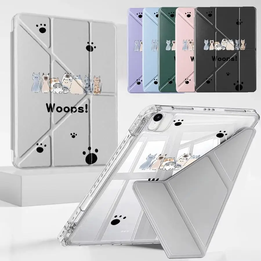 

Милый мультяшный чехол для планшета с котиком для iPad Air 4 5 M3 M2 1 2 M4 11 дюймов Pro 11th 10th 9th 8th 7th 12.9 дюймов Mini 6 7 Pro 2025 Y-Fold